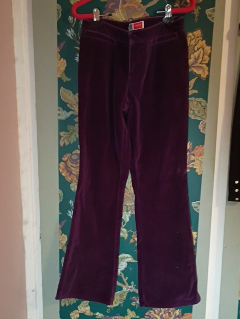 Vintage Purple Velvet Flare Pants